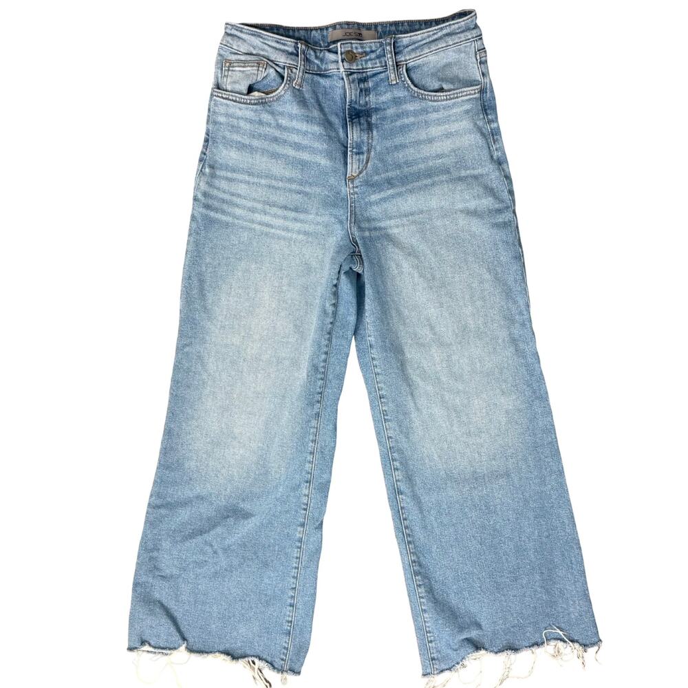 Joe's Jeans Wide Leg Ankle Medium Wash Seoul Blue High Rise Raw Hem Jeans sz 29